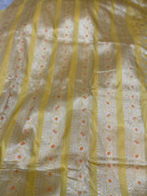 Load image into Gallery viewer, Yellow Handwoven Pure Silk Banarasi Lehenga with Meenakari
