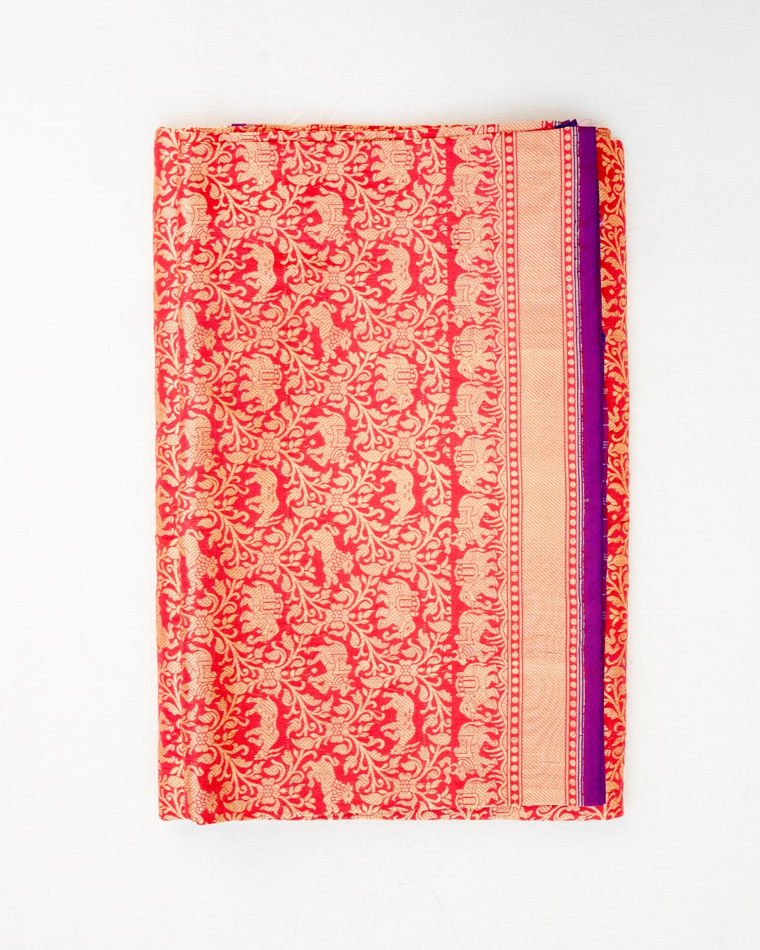 Red Shikargah Pure Silk Handwoven Banarasi Dupatta