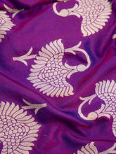 Load image into Gallery viewer, Purple Handwoven Butidar Banarasi Pure Silk Dupatta
