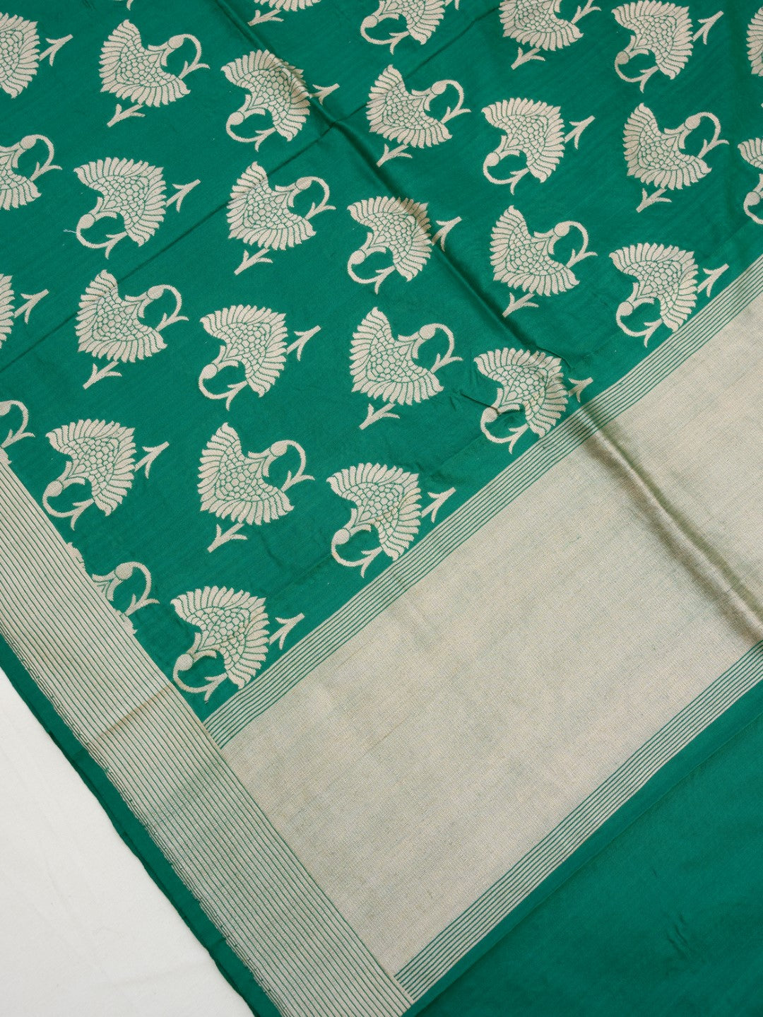 Green Handwoven Butidar Banarasi Pure Silk Dupatta