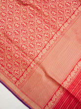 Load image into Gallery viewer, Red Shikargah Pure Silk Handwoven Banarasi Dupatta
