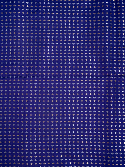 Deep Purple Handwoven Satin Silk Banarasi Fabric