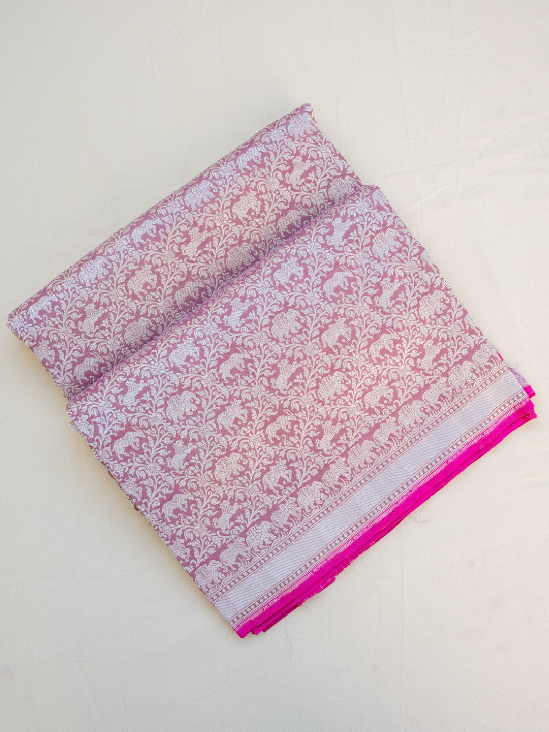 Pastel Handwoven Shikargah Pure Tissue Silk Banarasi Saree