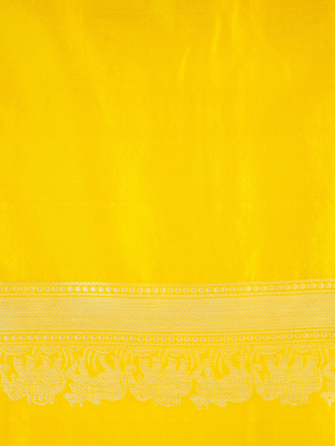 Yellow Handwoven Pure Silk Shikargah Banarasi Saree