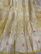 Load image into Gallery viewer, Yellow Handwoven Pure Silk Banarasi Lehenga with Meenakari
