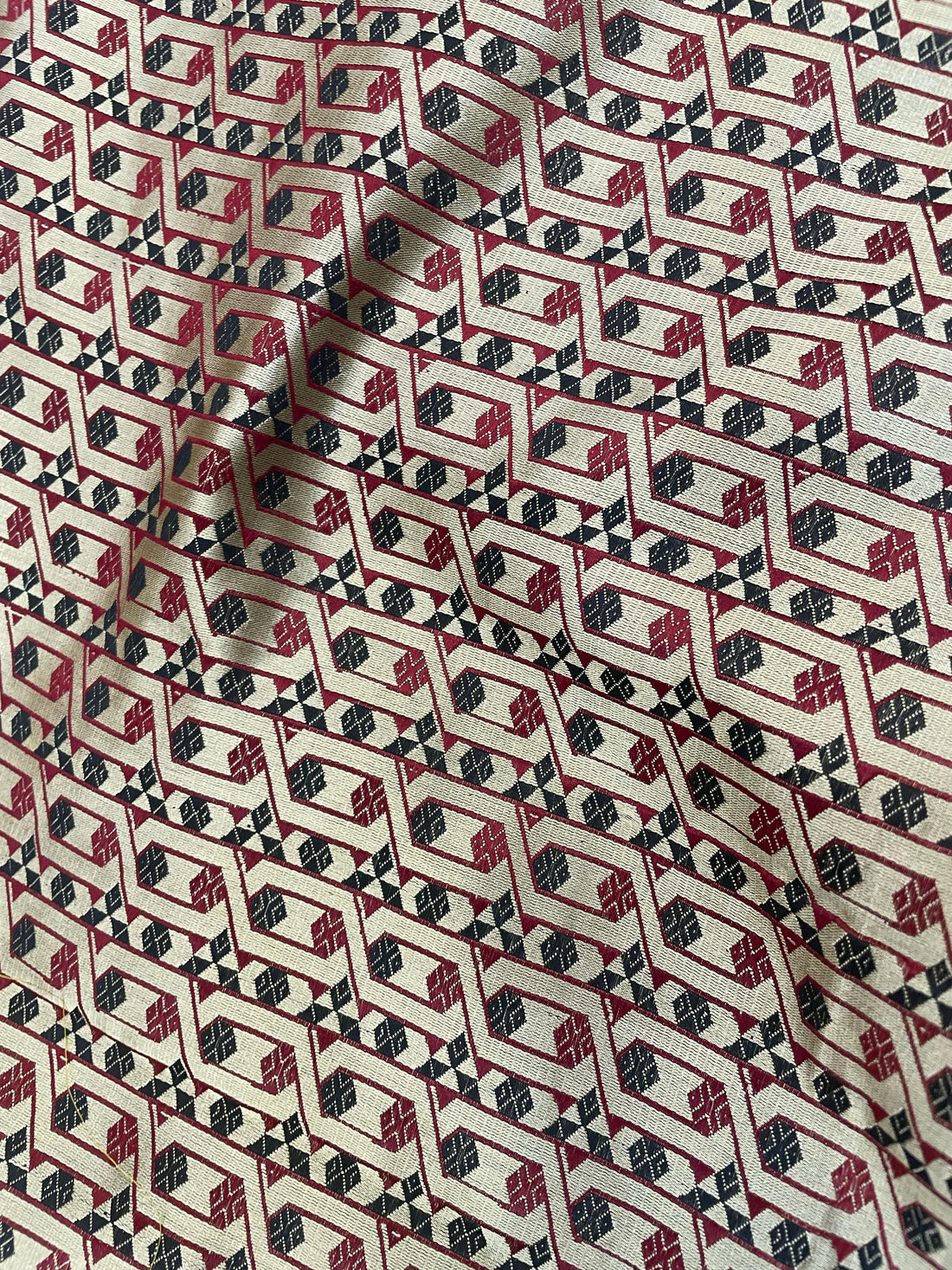 Beige Satin Silk Multicolour Handwoven Fabric Banarasi Silk