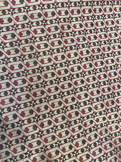 Beige Satin Silk Multicolour Handwoven Fabric Banarasi Silk