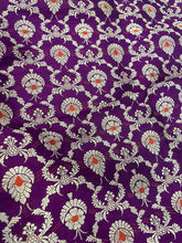 Load image into Gallery viewer, Jaya Purple Handwoven Pure Silk Banarasi Lehenga

