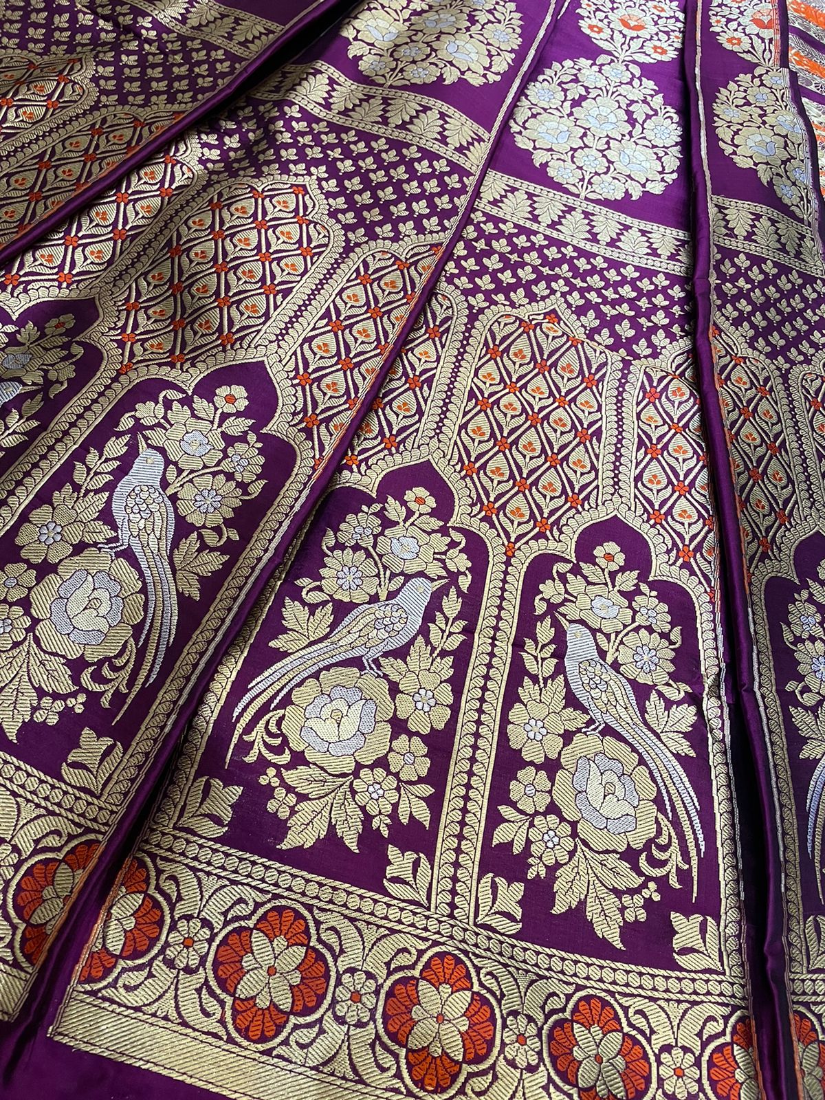Jaya Purple Handwoven Pure Silk Banarasi Lehenga
