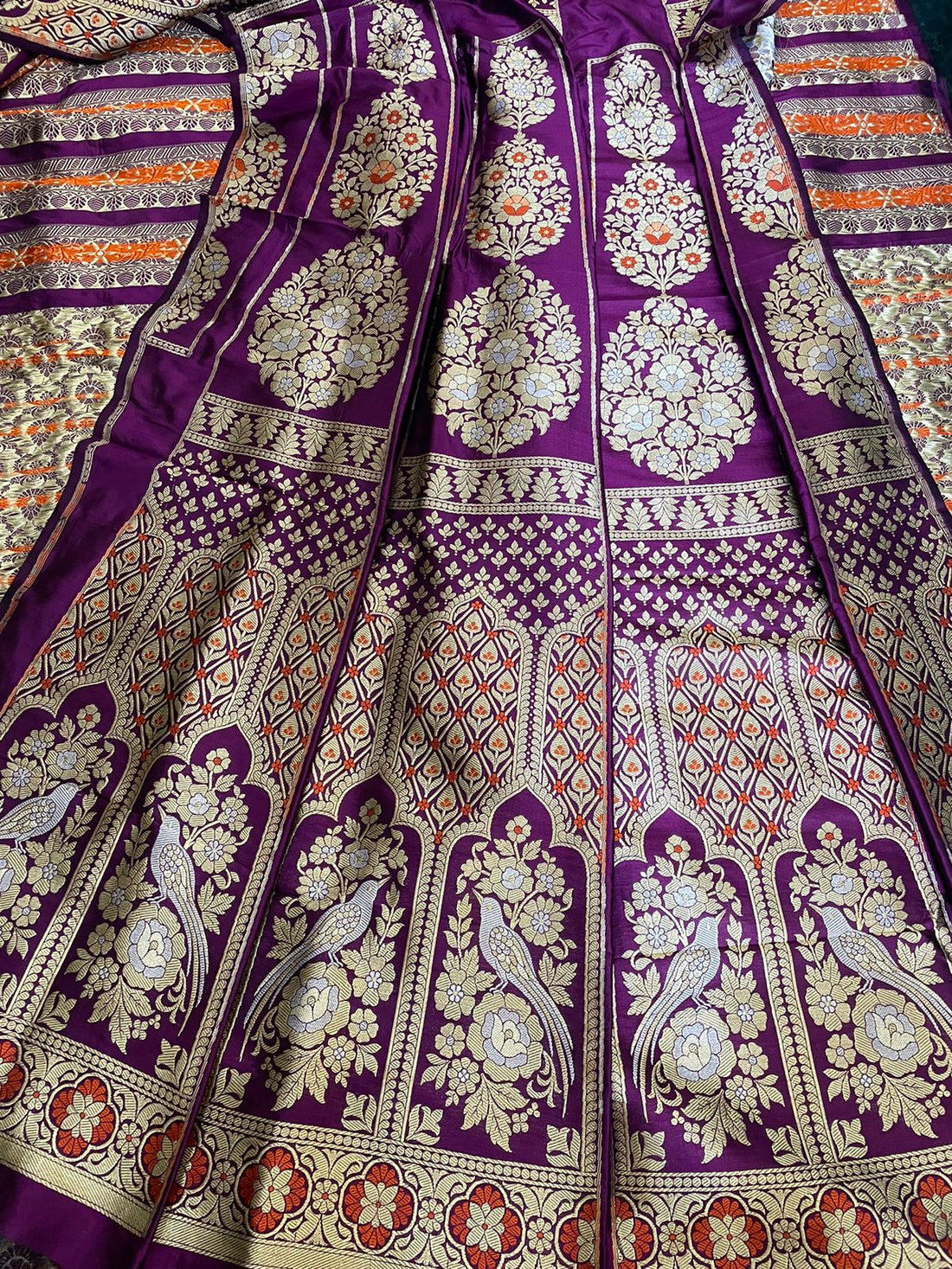 Jaya Purple Handwoven Pure Silk Banarasi Lehenga