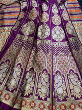 Load image into Gallery viewer, Jaya Purple Handwoven Pure Silk Banarasi Lehenga
