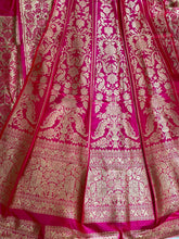 Load image into Gallery viewer, Vibha Rani Pink Handwoven Pure Silk Banarasi Lehenga
