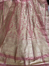 Load image into Gallery viewer, Vibha Pastel Pink Handwoven Pure Silk Banarasi Lehenga
