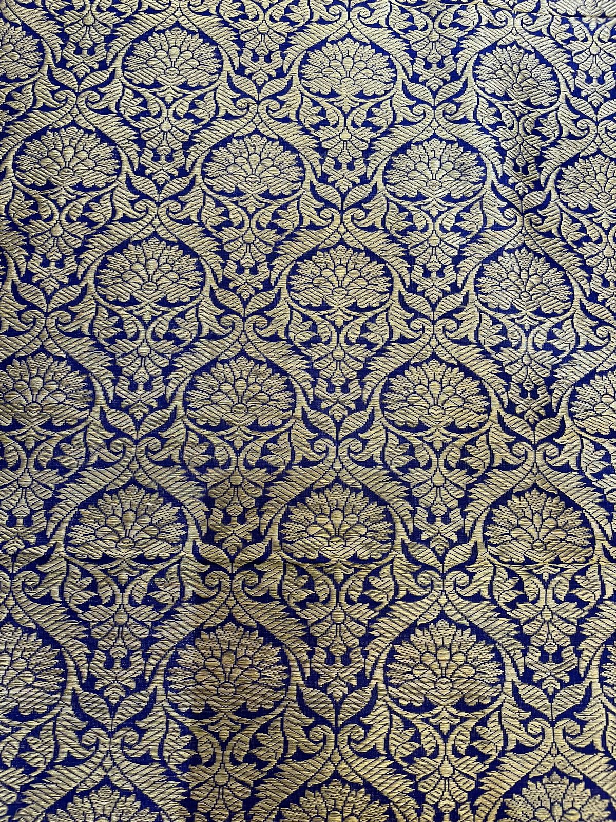 Mandala Blue Handwoven Pure Silk Banarasi Lehenga