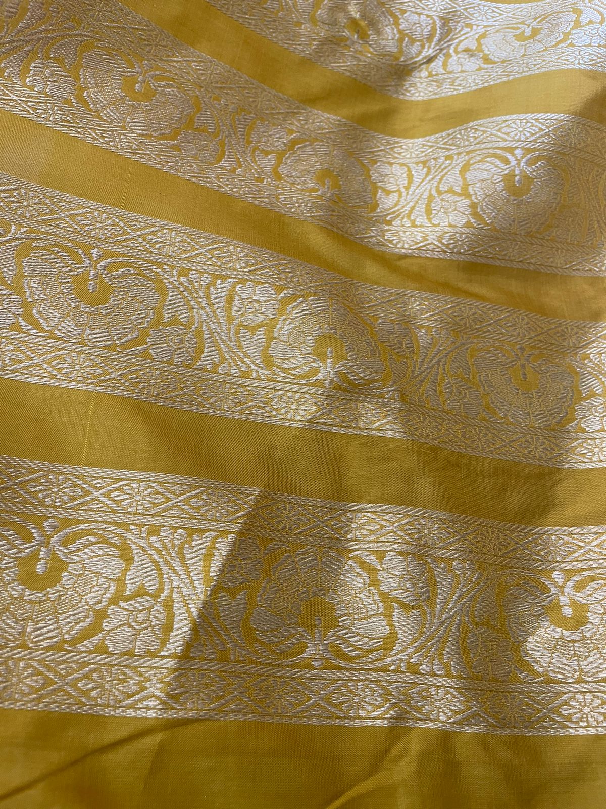 Mandala Yellow Handwoven Pure Silk Banarasi Lehenga