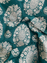 Load image into Gallery viewer, Green Butidar Banarasi Silk Fabric
