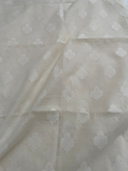 White Jacquard Butidar Pure Chanderi Silk Fabric