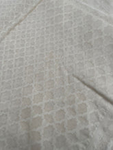 Load image into Gallery viewer, White Jacquard Chanderi Silk Jaal Design Fabric
