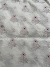 Load image into Gallery viewer, White Pure Chiniya Silk Fabric with Meena
