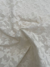 Load image into Gallery viewer, White Jacquard Chanderi Silk Floral Fabric
