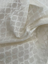 Load image into Gallery viewer, White Jacquard Chanderi Silk Jaal Design Fabric

