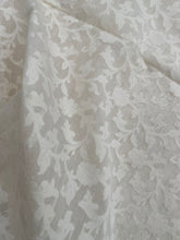Load image into Gallery viewer, White Jacquard Chanderi Silk Floral Fabric
