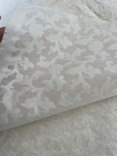 Load image into Gallery viewer, White Jacquard Chanderi Silk Floral Fabric
