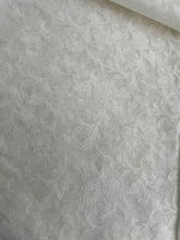 Load image into Gallery viewer, White Jacquard Chanderi Silk Floral Fabric
