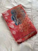 Load image into Gallery viewer, Pink Striped Tissue Chiniya Printed Saree

