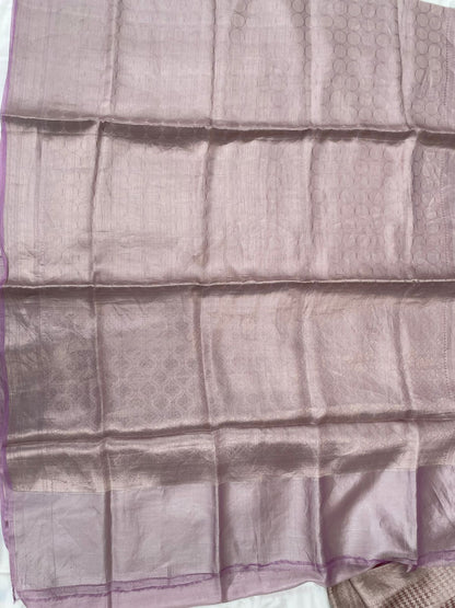 Pink Handwoven Pure Tissue Silk Banarasi Saree