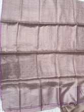 Load image into Gallery viewer, Pink Handwoven Pure Tissue Silk Banarasi Saree
