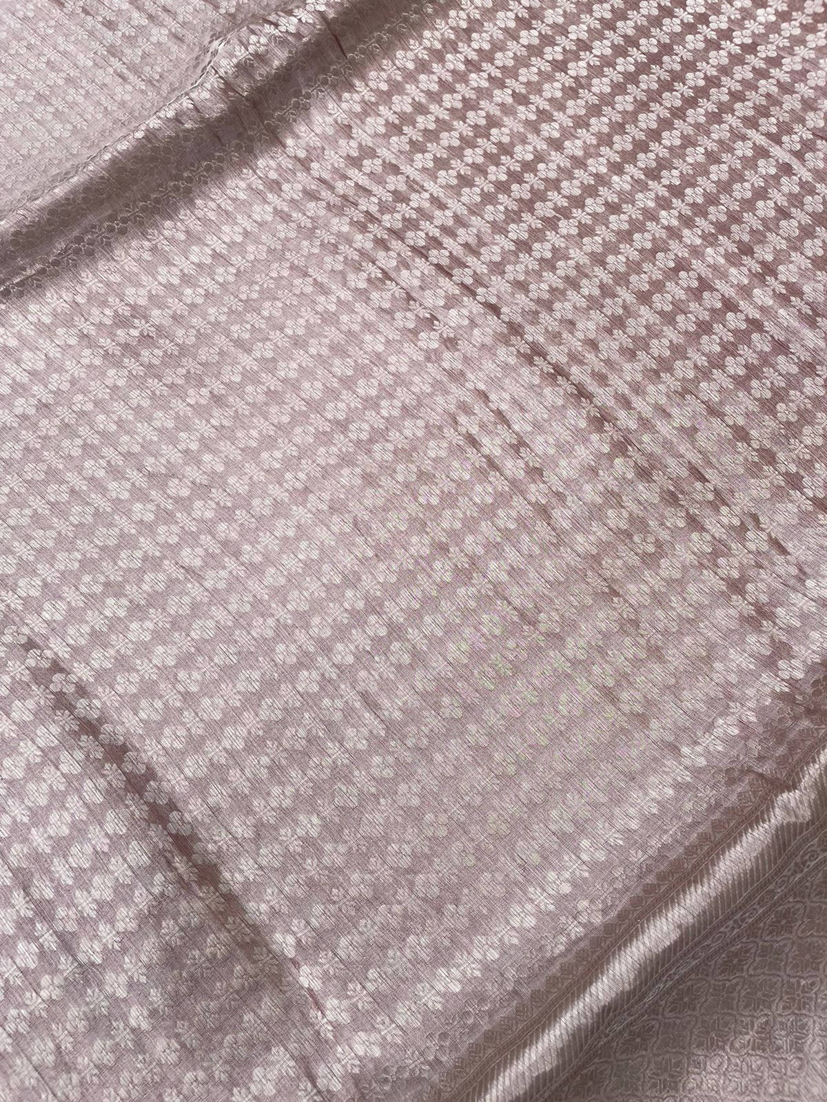 Rust Pink Handwoven Pure Tissue Silk Saree