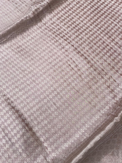 Rust Pink Handwoven Pure Tissue Silk Saree