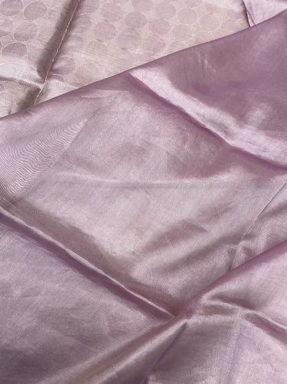 Pink Handwoven Pure Tissue Silk Banarasi Saree