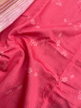 Load image into Gallery viewer, Pink Striped Tissue Chiniya Printed Saree
