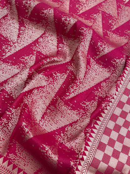 Red Handwoven Pure Kataan Silk Banarasi Saree