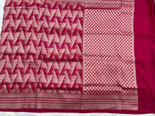 Load image into Gallery viewer, Red Handwoven Pure Silk Banarasi Saree
