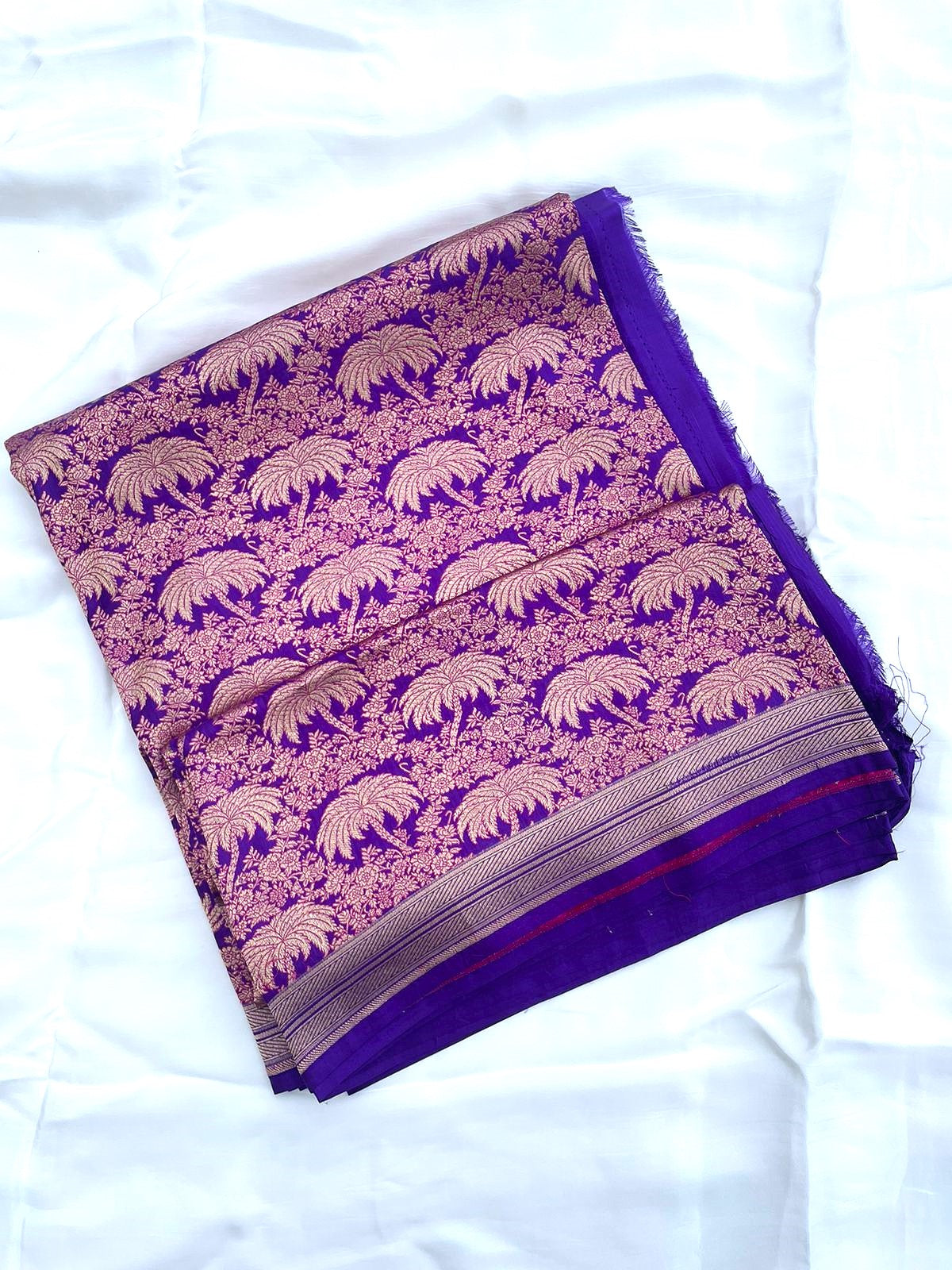 Purple Handwoven Pure Kataan Silk Banarasi Saree