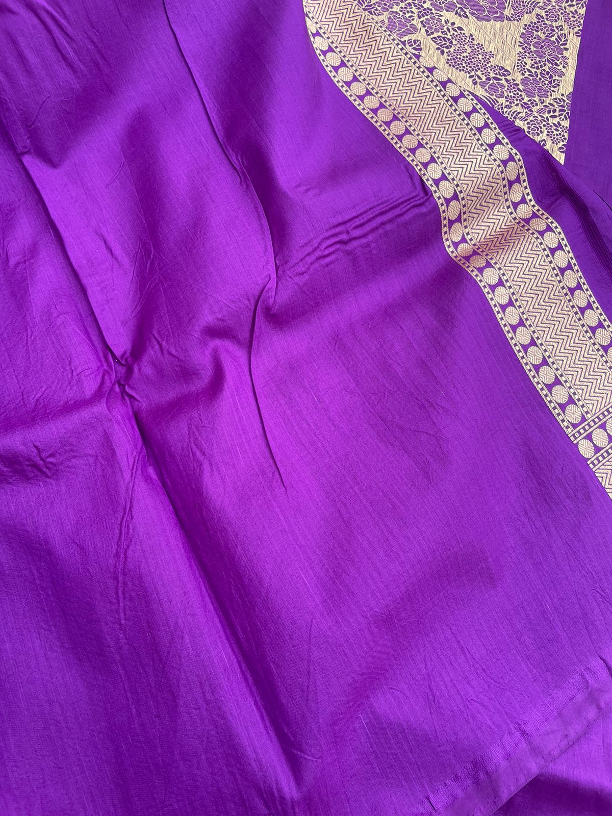 Purple Handwoven Pure Silk Banarasi Saree