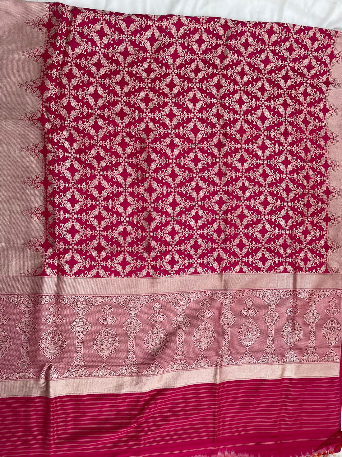 Red Handwoven Pure Silk Banarasi  Saree