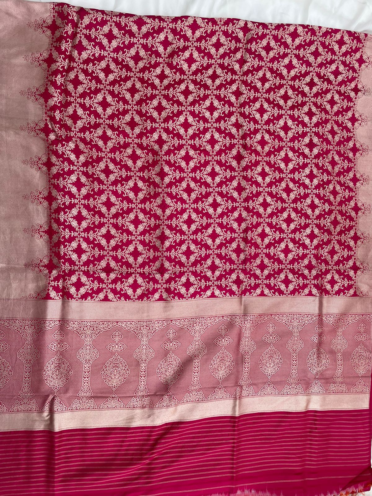 Red Handwoven Pure Silk Banarasi  Saree