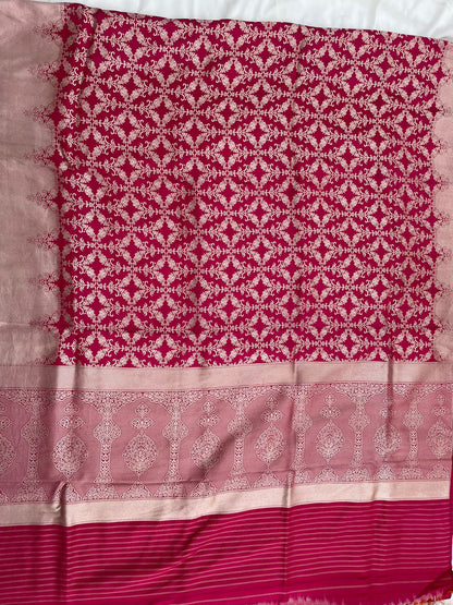 Red Handwoven Pure Silk Banarasi  Saree