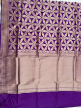 Load image into Gallery viewer, Purple Handwoven Pure Silk Banarasi Saree
