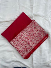 Load image into Gallery viewer, Red Handwoven Pure Silk Banarasi Saree

