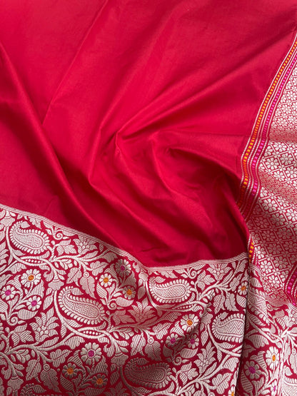 Red Handwoven Pure Silk Banarasi Saree