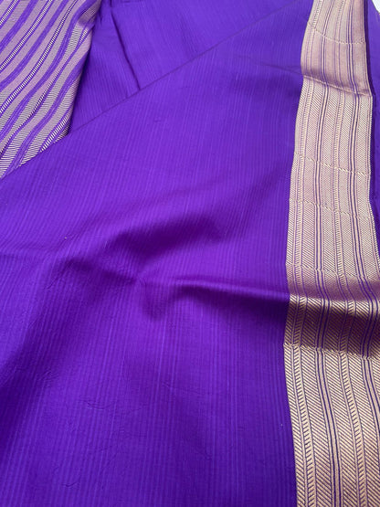 Purple Handwoven Pure Kataan Silk Banarasi Saree