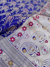 Load image into Gallery viewer, Purple Handloom Banarasi Pure Silk Minakari Jangla Saree
