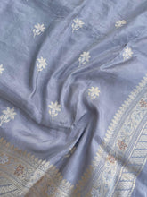 Load image into Gallery viewer, Grey Kadhua Handloom Banarasi Pure Tissue SIlk Kadhua Saree
