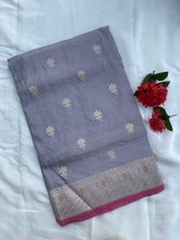 Load image into Gallery viewer, Grey Kadhua Handloom Banarasi Pure Tissue SIlk Kadhua Saree
