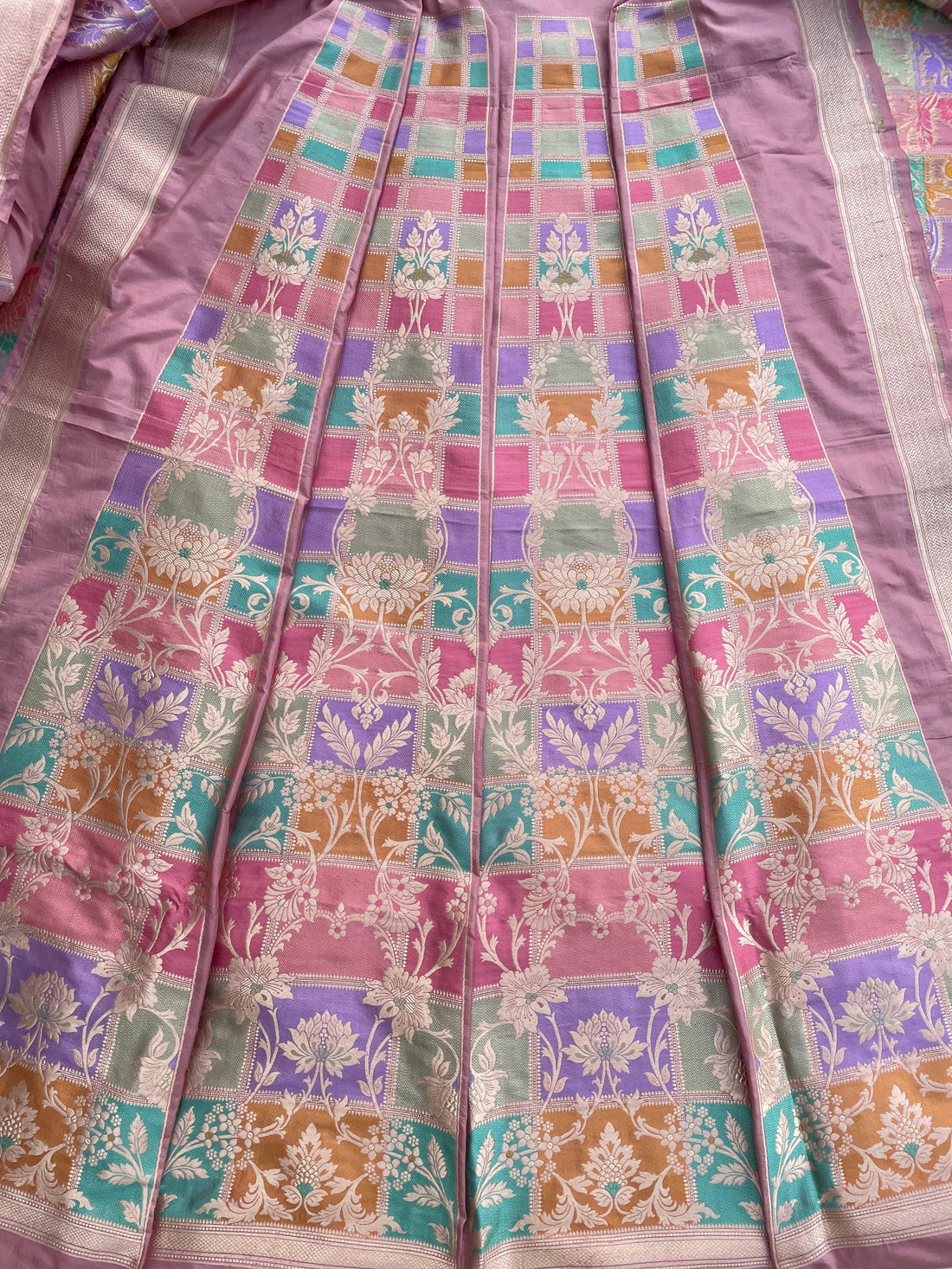 Rangkat Handwoven Tanchui Pure Silk Banarasi Lehenga Panels